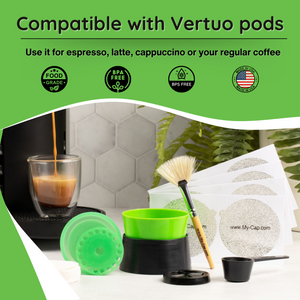 My-Cap Sampler - Complete Solution To Make Your Own Capsules For Nespresso Vertuoline Brewers (Combo)